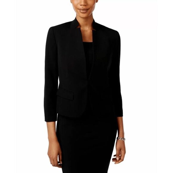 Nine West Women's Blazer Open-Front Stand-Collar Solid Size 16 NWT - Picture 2 of 2